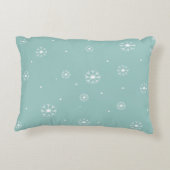 ティール(緑がかった色)レッツスノーアクセント枕 アクセントクッション (裏面)