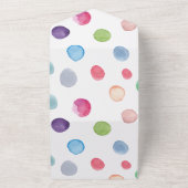 ティール(緑がかった色)レッドサーカステントバースデーパーティー オールインワン招待状 (外側)