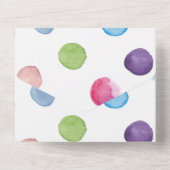 ティール(緑がかった色)レッドサーカステントバースデーパーティー オールインワン招待状 (裏面)