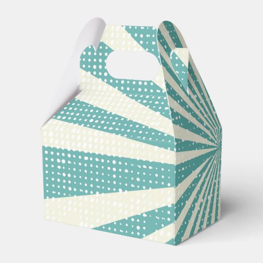 ティール（緑がかった色）レッドサーカスバースデーパーティーフェイスボックス フェイバーボックス (裏面サイド)