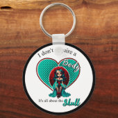 ティール（緑がかった色）&レッドローゼズシュガースカル キーホルダー (裏面)