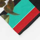 ティール（緑がかった色）&レッドローゼズシュガースカル フリースブランケット (角)