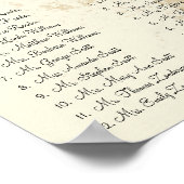 ティール（緑がかった色）レッド結婚・ラブバード座席表12表 ポスター (角)