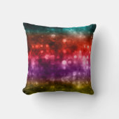 ティール(緑がかった色)、レッド、パープル&シャートレウス《写真》ぼけ味デザイン クッション (正面)