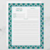 ティール(緑がかった色)レトロスターレシピページ (正面/裏面)