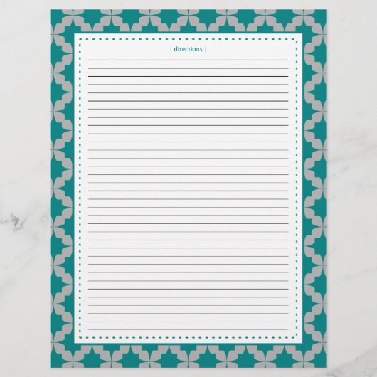 ティール(緑がかった色)レトロスター追加レシピページ (正面)