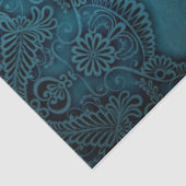 ティール（緑がかった色）レースデザイン切り離し背景 薄葉紙 (詳細)