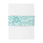 ティール（緑がかった色）レースベリーバンド（モノグラム） 招待状ベリーバンド (裏面例)