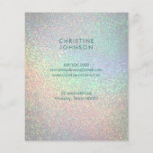 ティール(緑がかった色)ロータスフラワー美しいプロフェッショナル チラシ (裏面)