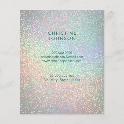 ティール（緑がかった色）ロータスフラワー美しいプロフェッショナル チラシ (裏面)