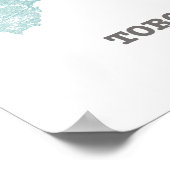 ティール（緑がかった色）ロードネットワークトロントの地図 ポスター (角)