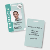 ティール（緑がかった色）ロ企業のゴ従業員フォトバッジ バッジ (正面＆裏面)