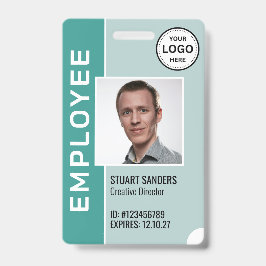 ティール（緑がかった色）ロ企業のゴ従業員フォトバッジ バッジ