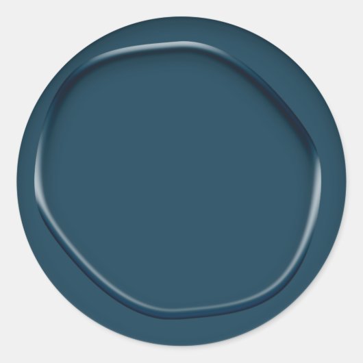 ティール（緑がかった色）ワックスルックステッカー封筒用シール ラウンドシール (正面)