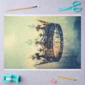 ティール（緑がかった色）ヴィンテージの王冠 薄葉紙 (クラフト)