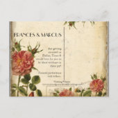 ティール（緑がかった色）ヴィンテージエッフェルタワーバラ日付カードを保存 案内ポストカード (裏面)