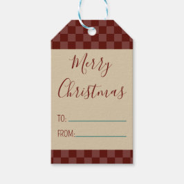 ティール（緑がかった色）ヴィンテージコージーエレガントウォームクリスマス ギフトタグ