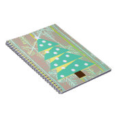 ティール(緑がかった色)ヴィンテージスタイルクリスマスツリーホリデージャーナル ノートブック (右側)