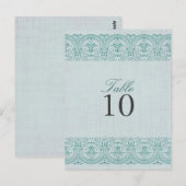 ティール（緑がかった色）ヴィンテージダマスクテーブル番号カード ポストカード (正面/裏面)