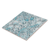 ティール(緑がかった色)ヴィンテージフローラアートノヴォー タイル (側面)