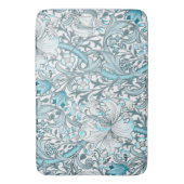 ティール（緑がかった色）ヴィンテージフローラアートノヴォー バスマット (正面縦)