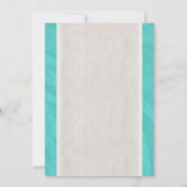 ティール（緑がかった色）ヴィンテージボウ&リネン結婚式招待状 招待状 (裏面)