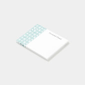 ティール(緑がかった色)ヴィンテージ円パターンの注パーソナライズされた記 ポストイット (アングル)