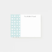 ティール(緑がかった色)ヴィンテージ円パターンの注パーソナライズされた記 ポストイット (正面)