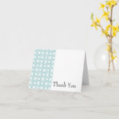 ティール(緑がかった色)ヴィンテージ円パターンサンキューカード カード (黄色い花)