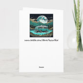 ティール(緑がかった色)ヴィンテージRVカンパーインザマウンテンズレトロ カード (裏面)