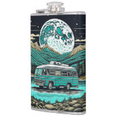 ティール（緑がかった色）ヴィンテージRVカンパーインザマウンテンズレトロ フラスク (左)