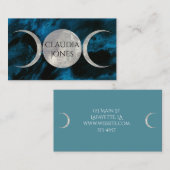 ティール（緑がかった色）三月の名刺 名刺 (正面/裏面)