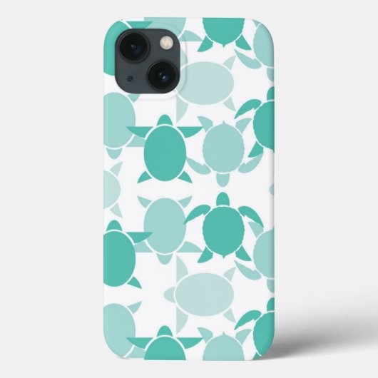 ティール(緑がかった色)亀模様 Case-Mate iPhoneケース (裏面)