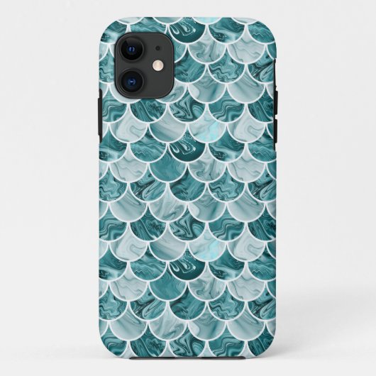 ティール（緑がかった色）人魚はかりで測 Case-Mate iPhoneケース (裏面)