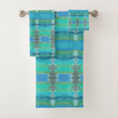 ティール（緑がかった色）付きターコイズタオル バスタオルセット (インサイチュ)
