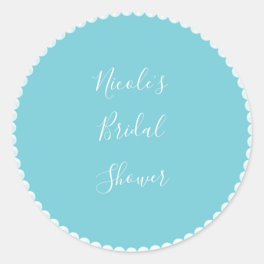 ティール（緑がかった色）（任意の色）グラムパールブライダルシャワー ラウンドシール (正面)
