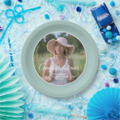 ティール(緑がかった色)(任意の色)卒業パーティーの写真 ペーパープレート (パーティー)