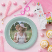 ティール(緑がかった色)(任意の色)卒業パーティーの写真 ペーパープレート (パーティー)