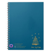 ティール(緑がかった色)企業のクリスマスツリー&カンパニーブランディング ノートブック (正面)