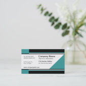 ティール(緑がかった色)企業の名刺テンプレート 名刺 (スタンド正面)