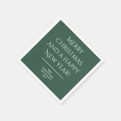 -ティール（緑がかった色）伝統的グリーン – Merry Christmas Napkins スタンダードカクテルナプキン (角)