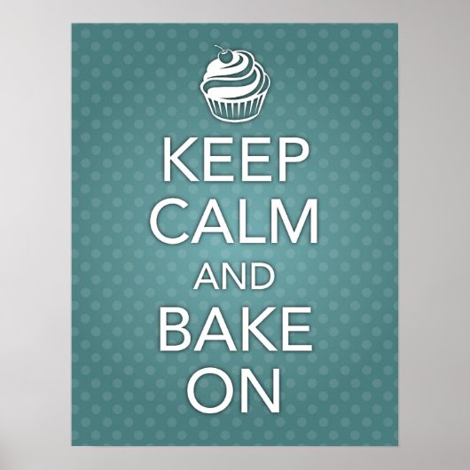 ティール（緑がかった色）保CalmとBake On Poster ポスター (正面)