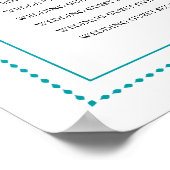 ティール（緑がかった色）優雅なヒトデ24 x 36座席表 ポスター (角)