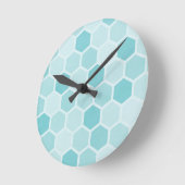 ティール(緑がかった色)六角形 ラウンド壁時計 (傾斜)