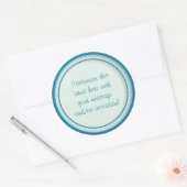 ティール（緑がかった色）円/ドット(1) ラウンドシール (封筒)