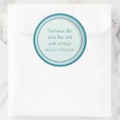 ティール（緑がかった色）円/ドット(1) ラウンドシール (バッグ)