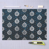 ティール(緑がかった色)《写真》ぼけ味と銀箔クリスマスバウブル 薄葉紙 (クラフト)