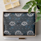 ティール(緑がかった色)《写真》ぼけ味と銀箔クリスマスバウブル 薄葉紙 (ギフト)