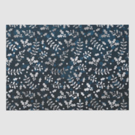 ティール（緑がかった色）《写真》ぼけ味と銀箔クリスマスホリー 薄葉紙