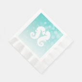 ティール（緑がかった色）《写真》ぼけ味キスをするシ結婚ョーズナプキン 縁ありランチョンナプキン (角)